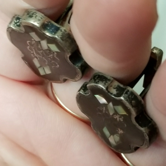 Relisted -Vintage Sterling Silver cuff links PGG black - Picture 4 of 17